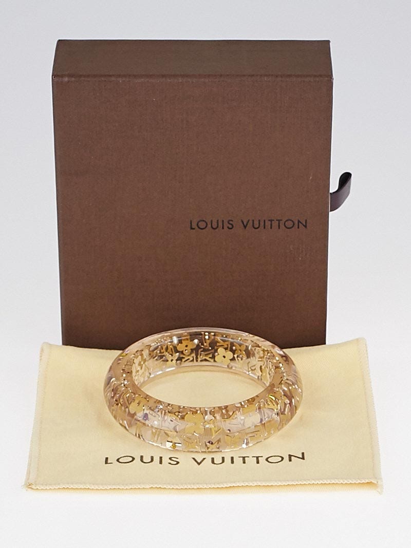 Louis Vuitton Clear Resin Monogram Inclusion GM Bracelet - Yoogi's Closet