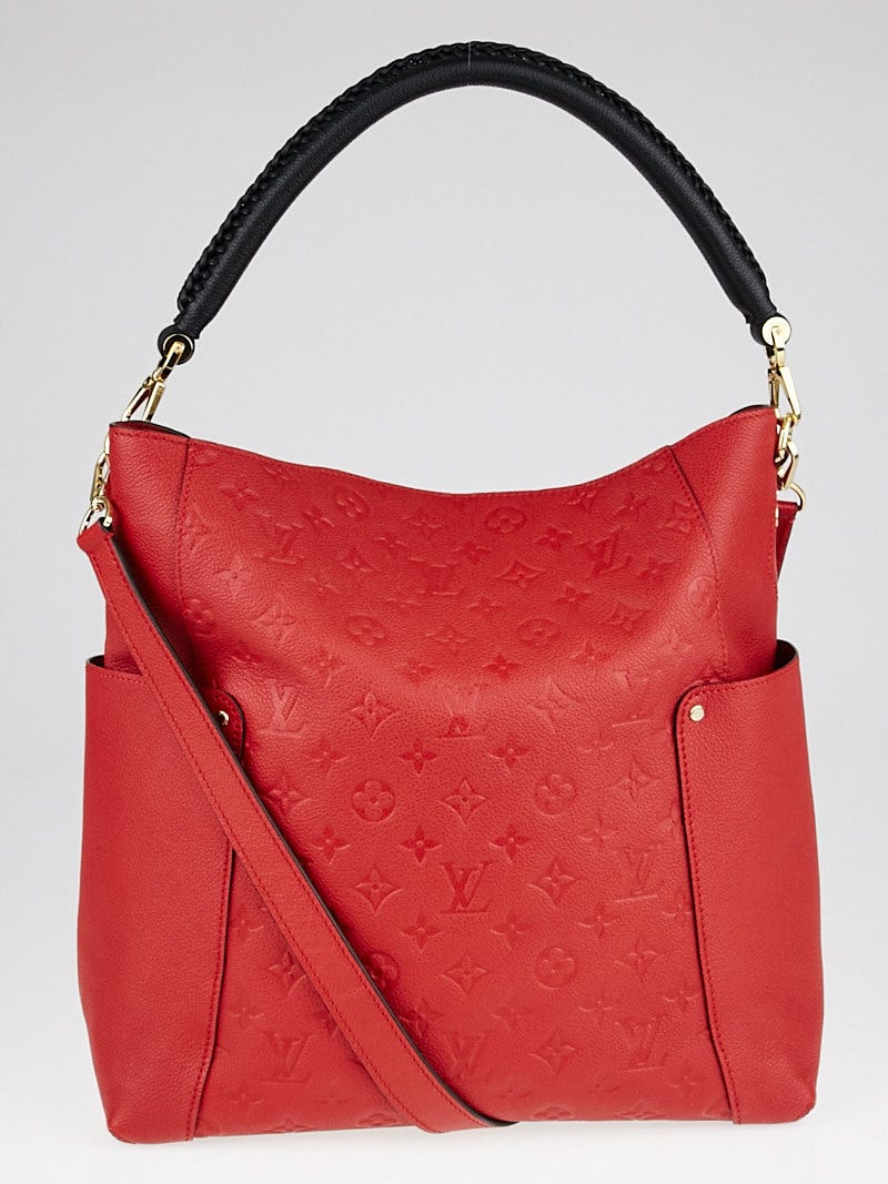 Louis Vuitton Bagatelle Hobo Monogram Empreinte Leather Cherry Red