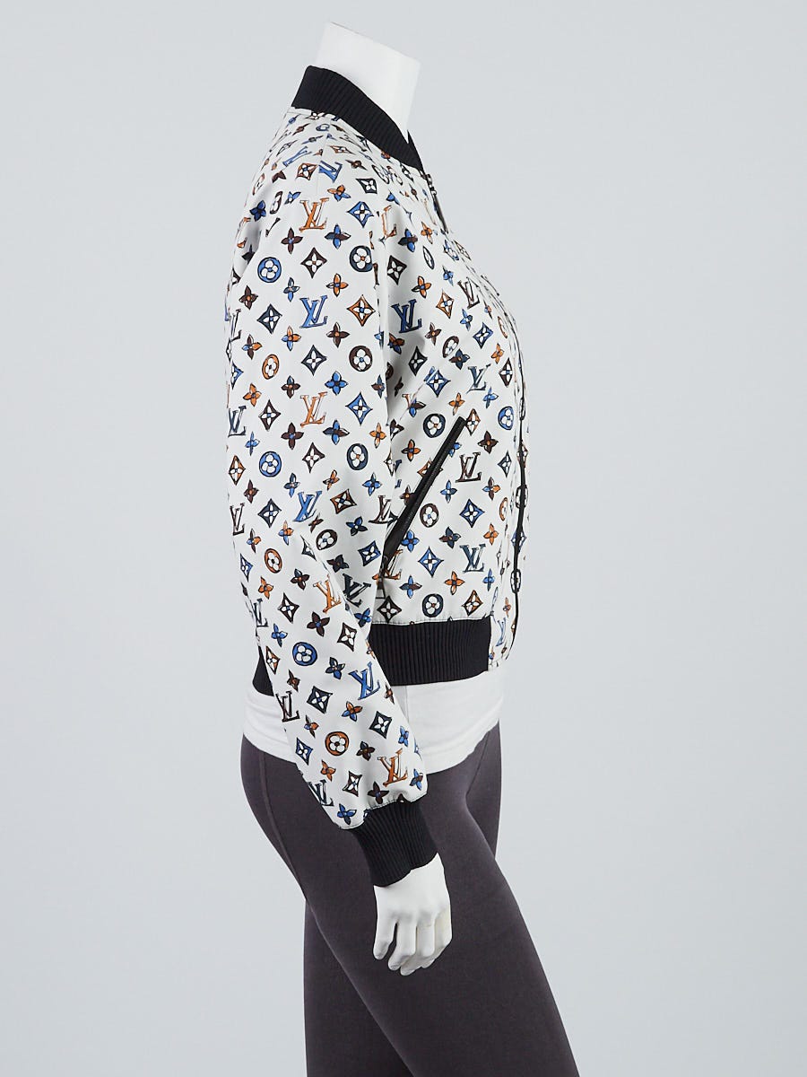 Louis Vuitton White Monogram Cotton and Polyester Bomber Jacket