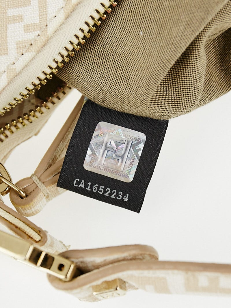 Fendi White Zucchino Print Coated Canvas Hobo Bag 8BR620 | Yoogi's
