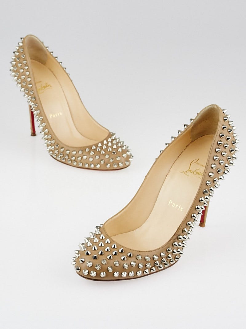 Christian Louboutin Corde Leather Fifi Spikes 100 Pumps Size 8.5