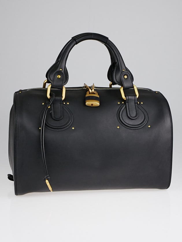 Chloe Black Calfskin Leather Aurore Duffel Bag