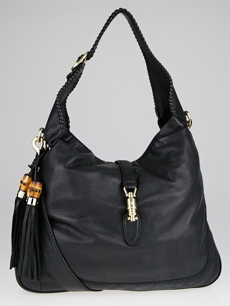 Gucci Black Leather Large New Jackie Hobo Bag | Yoogi's Closet