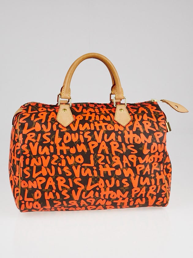 Louis Vuitton Limited Edition Orange Graffiti Stephen Sprouse Speedy 30 Bag