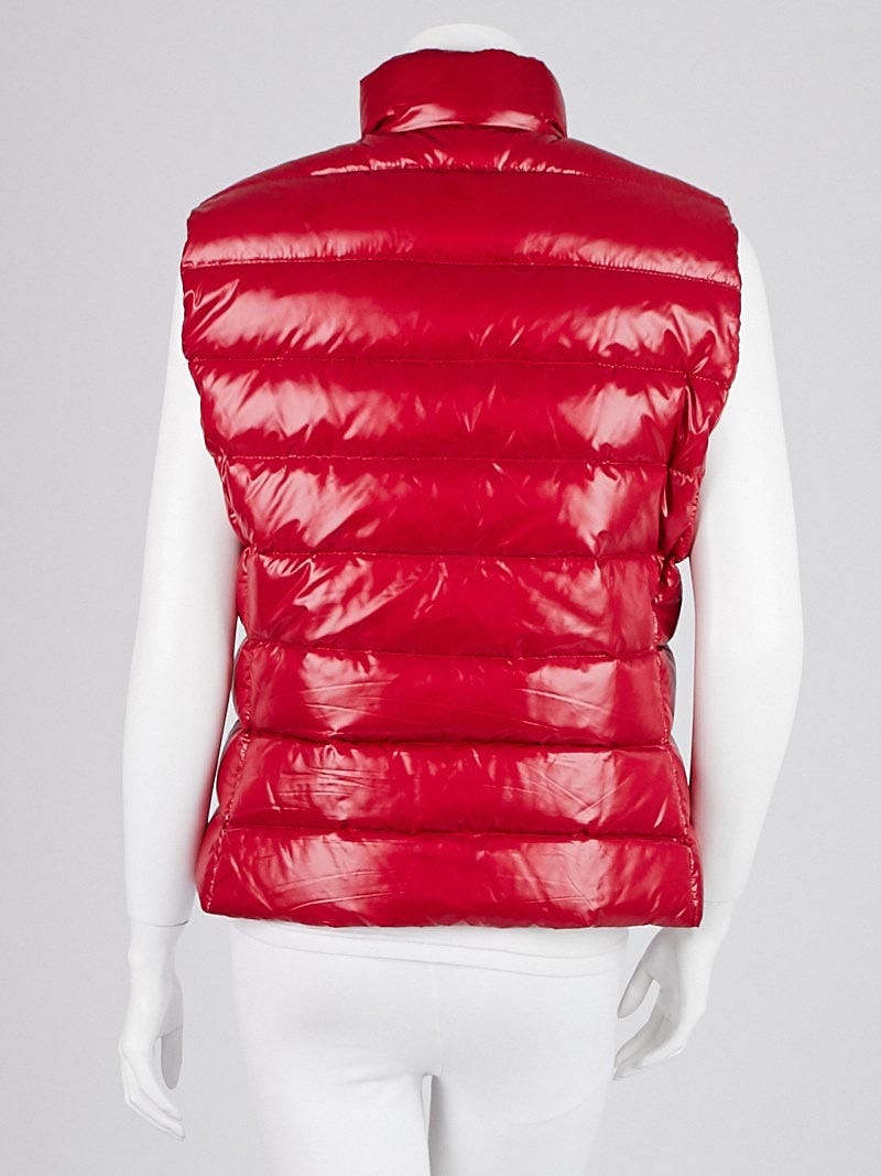 Moncler Raspberry Quilted Nylon Down Vest Size 4/XL | Yoogi's Closet