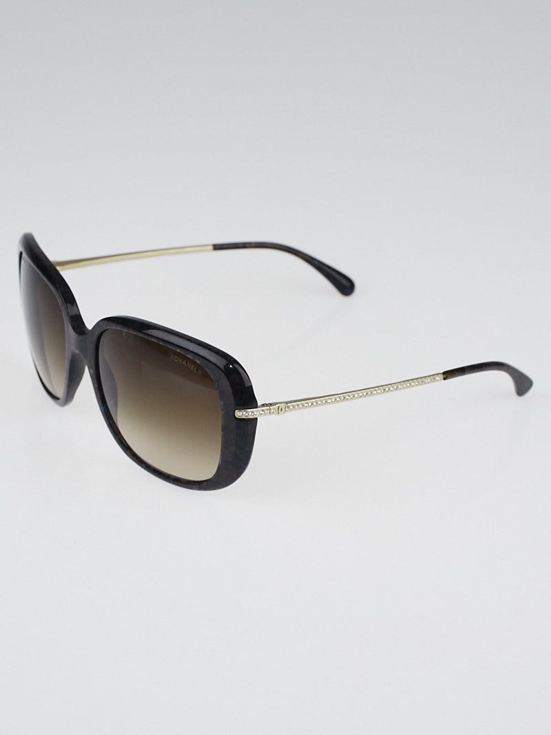 シャネルサングラス5292 Chanel Black Acetate Square and Crystal Sunglasses - 5292