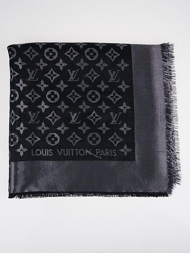 Louis Vuitton Black Monogram Shine Shawl Scarf