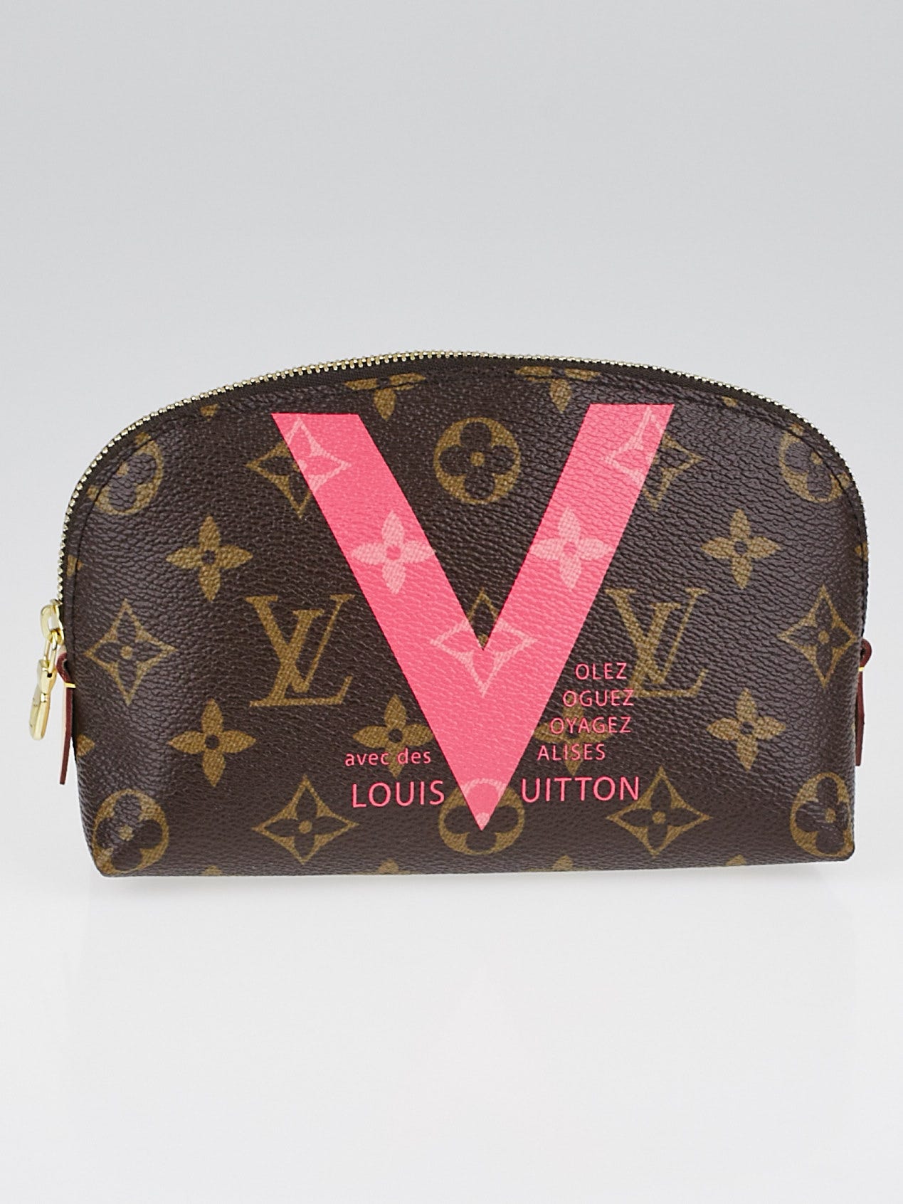 Louis Vuitton Limited Edition Turquoise Monogram Canvas V Cosmetic Pouch -  Yoogi's Closet