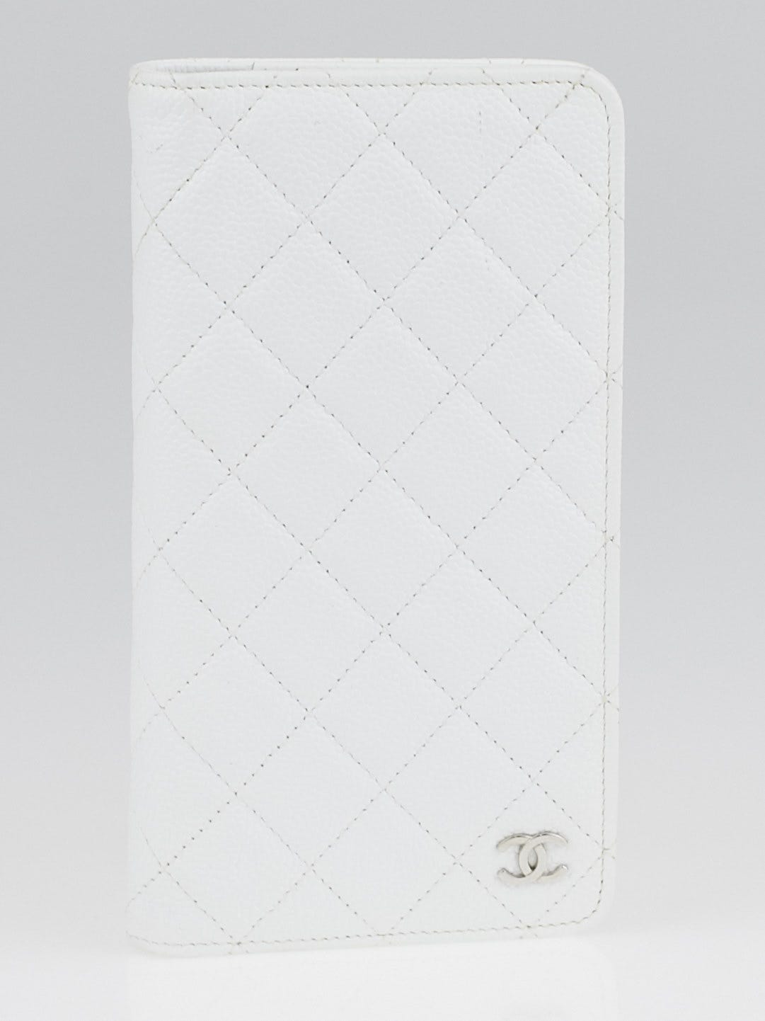 Chanel White Quilted Caviar Leather Agenda Notebook - Yoogi's Closet