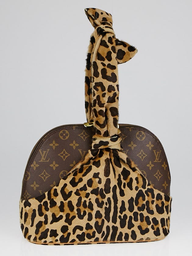 Louis Vuitton Limited Edition Monogram Canvas and Leopard Print Calf Hair Centenaire Alma Bag