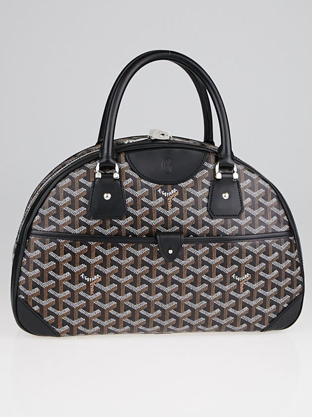 Goyard Black Chevron Print Coated Canvas St. Jeanne MM Bowling Bag