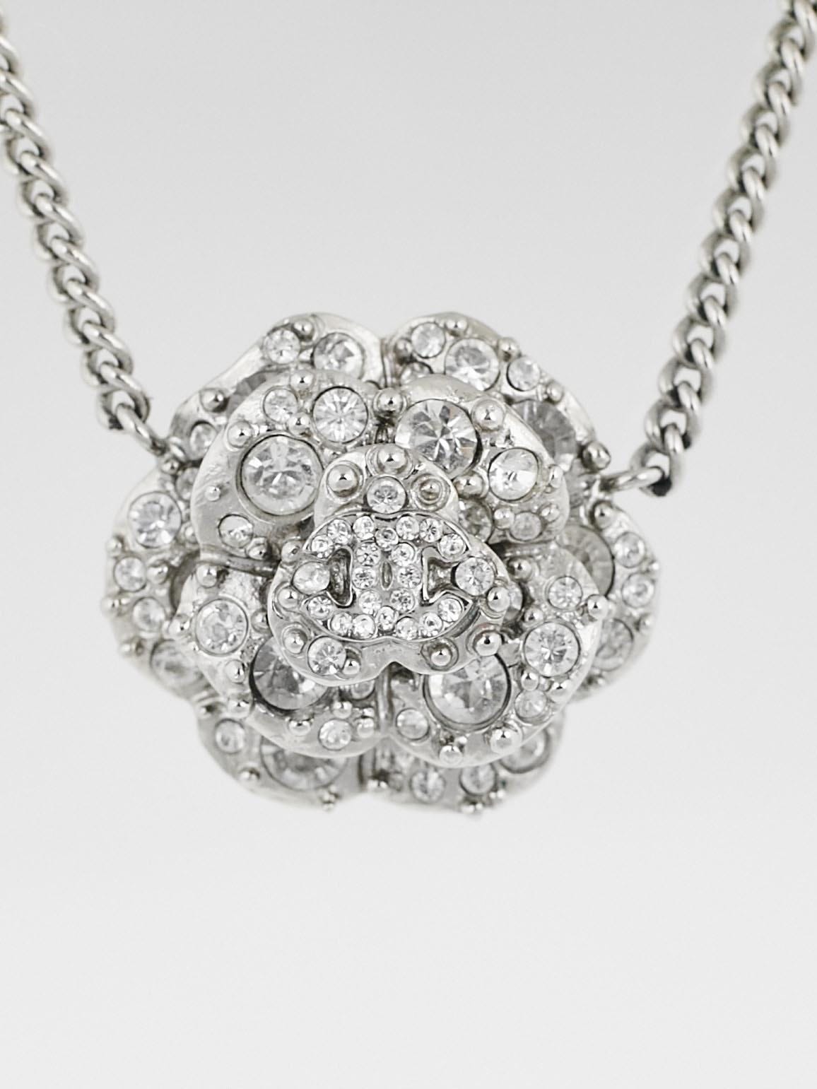 Chanel Crystal Camellia Pendant Necklace - Yoogi's Closet
