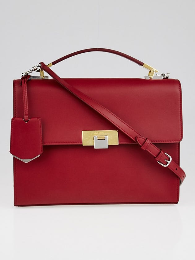 Balenciaga Red Calfskin Leather Le Dix New Cartable S Bag