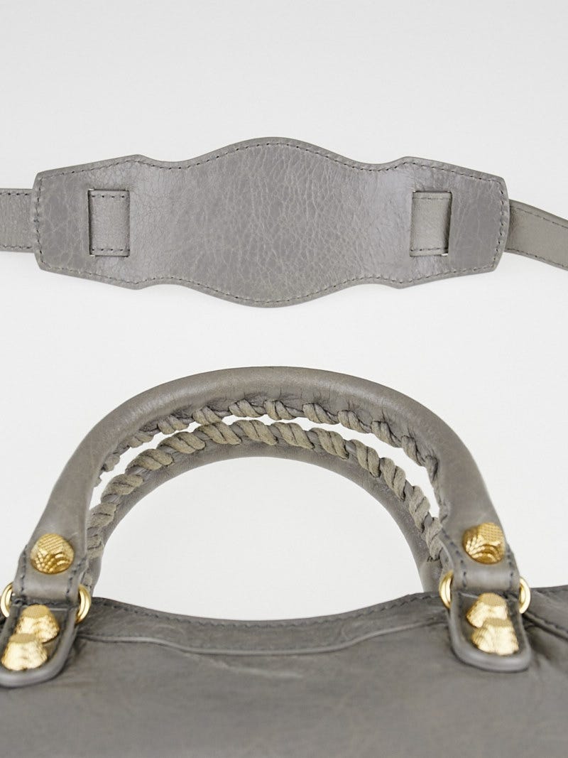 Balenciaga Gris Pyrite Lambskin Leather Giant 12 Gold Mini