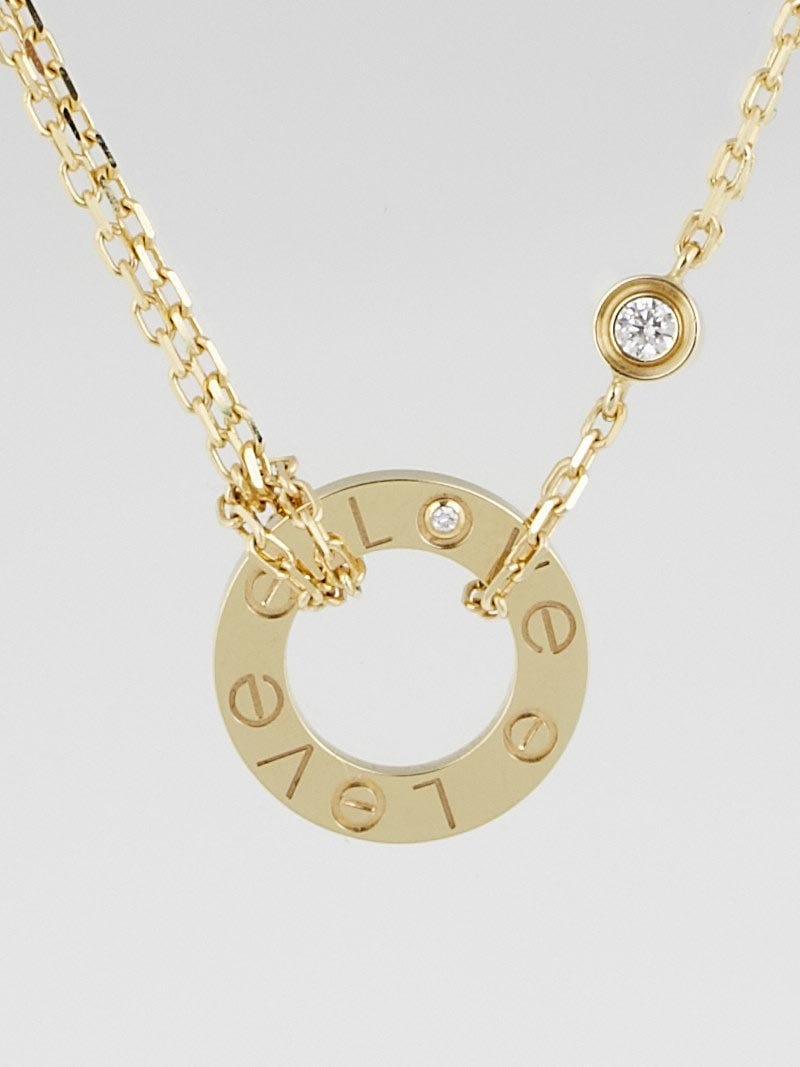 Cartier 18k Yellow Gold and Two Diamond LOVE Pendant
