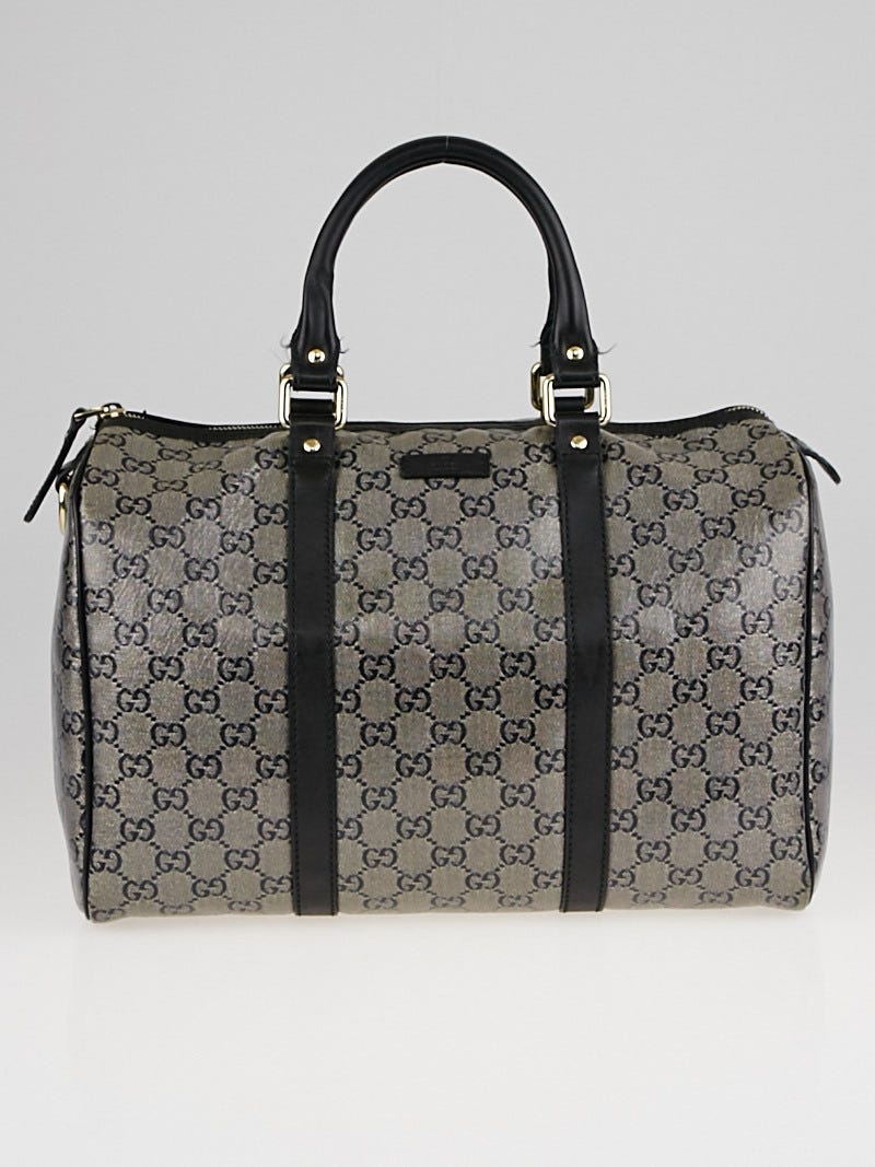 Gucci Blue Grey GG Crystal Canvas Medium Joy Boston Bag Yoogi s