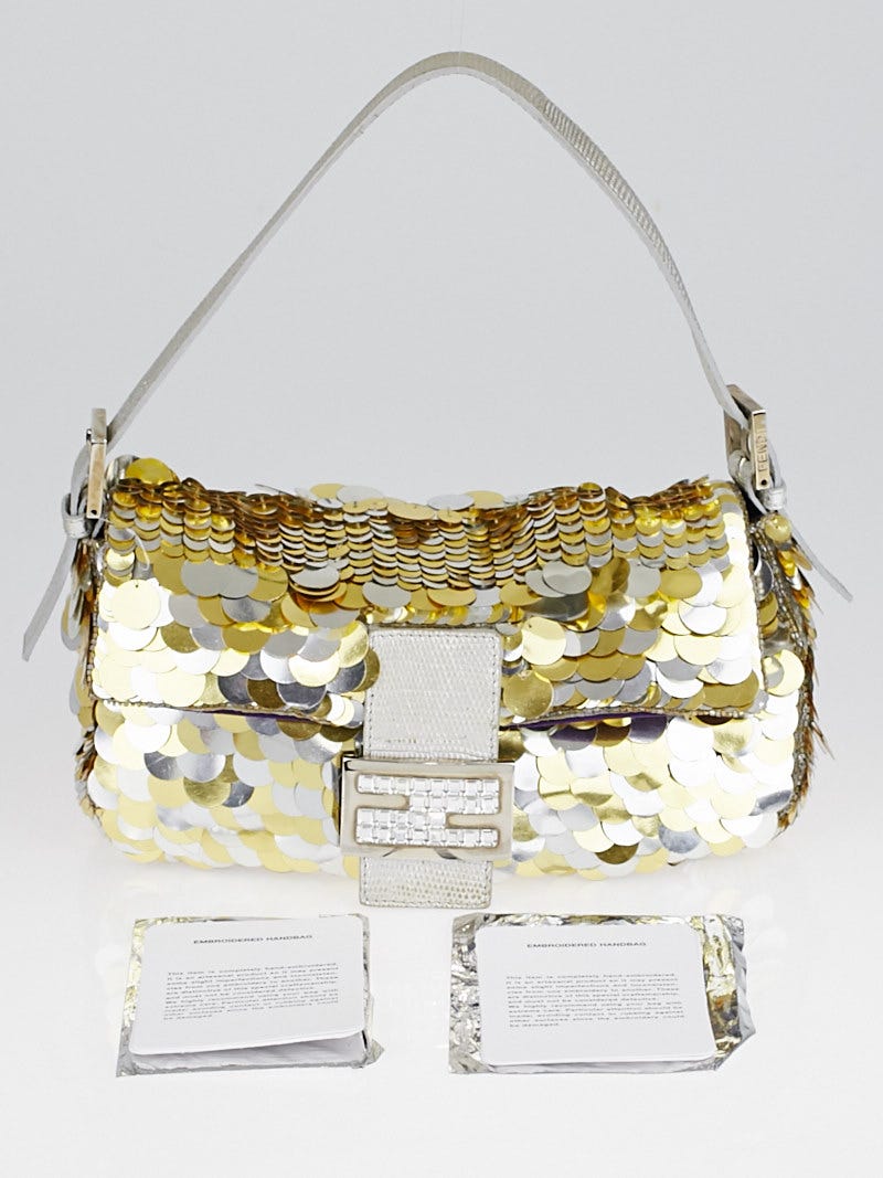 Gold Sequins Fendi Baguette Bag