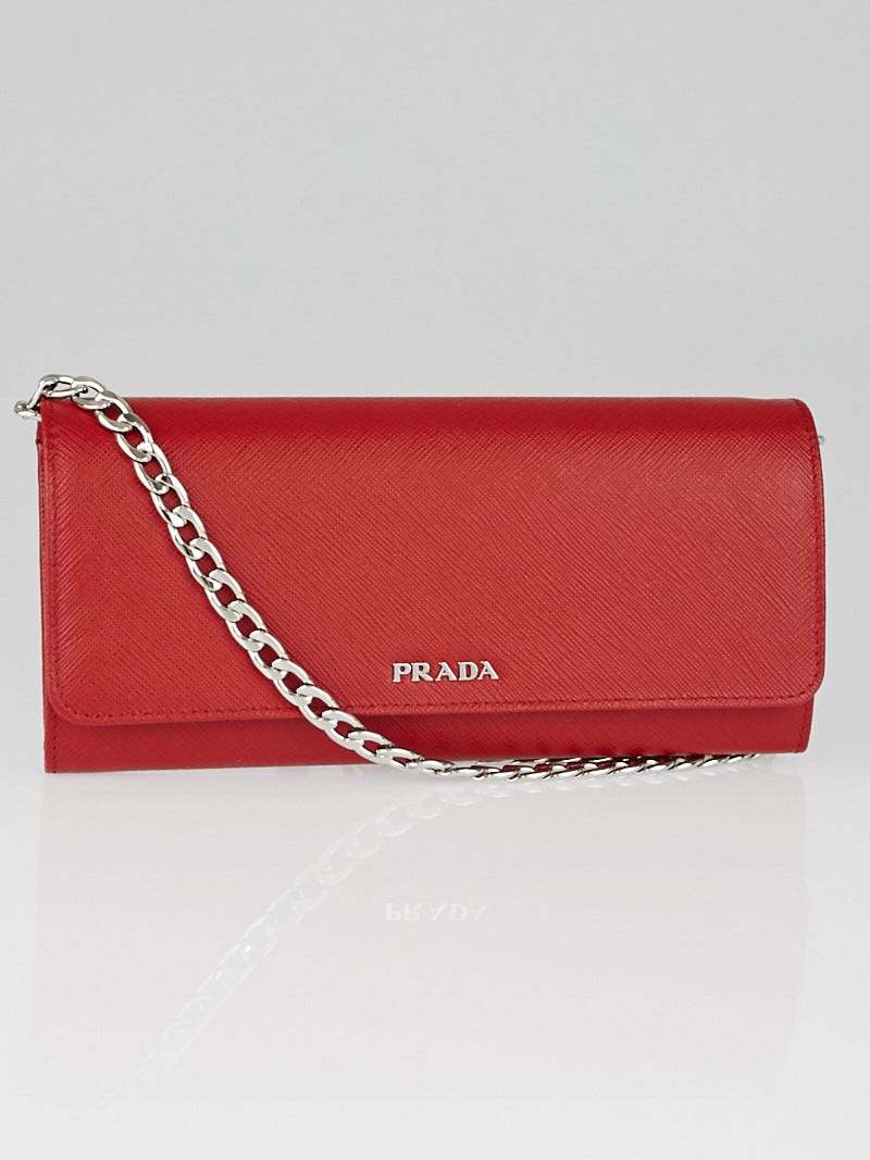 prada wallet on chain authentic pink