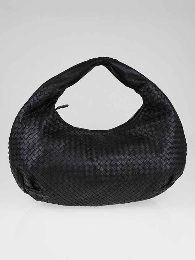Bottega Veneta Black Intrecciato Woven Nappa Leather Large Belly Hobo Bag