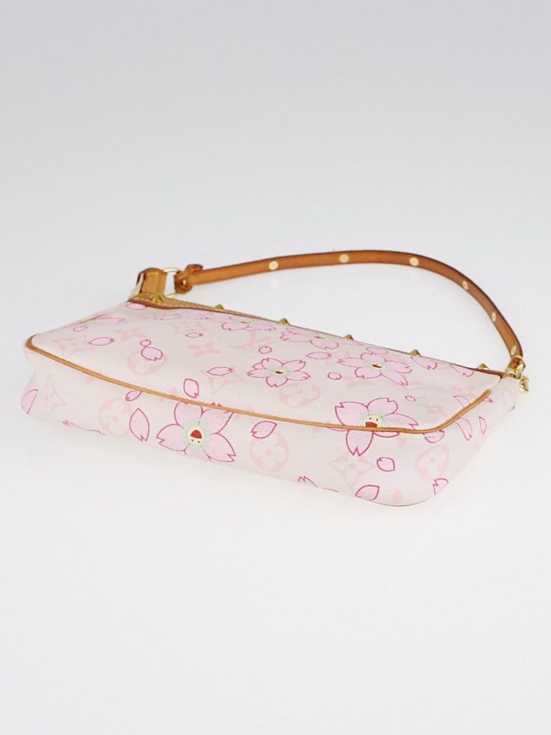Louis Vuitton Limited Edition Pink Cherry Blossom Monogram Canvas  Accessories Pochette Bag - Yoogi's Closet