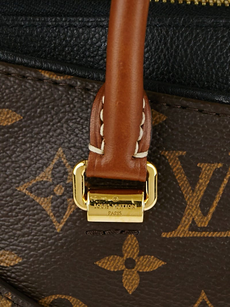 Louis Vuitton, Bags, Louis Vuitton Pallas Mm Monogram Canvas Black Leather  Adjustable Strap