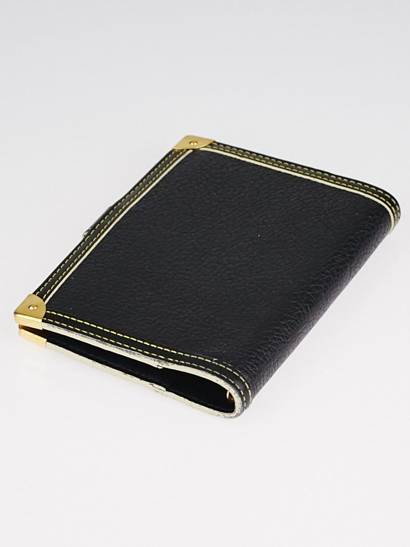 Louis Vuitton Black Suhali Leather Small Agenda/Notebook Cover