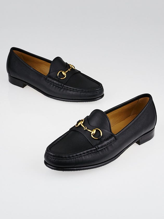 Gucci Black Leather Horsebit Loafers Size 7/37.5