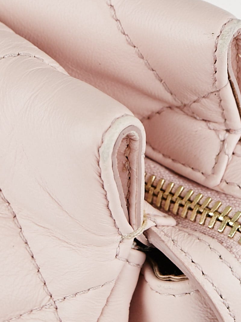 Salvatore Ferragamo Pink Quilted Leather Medium Ginette