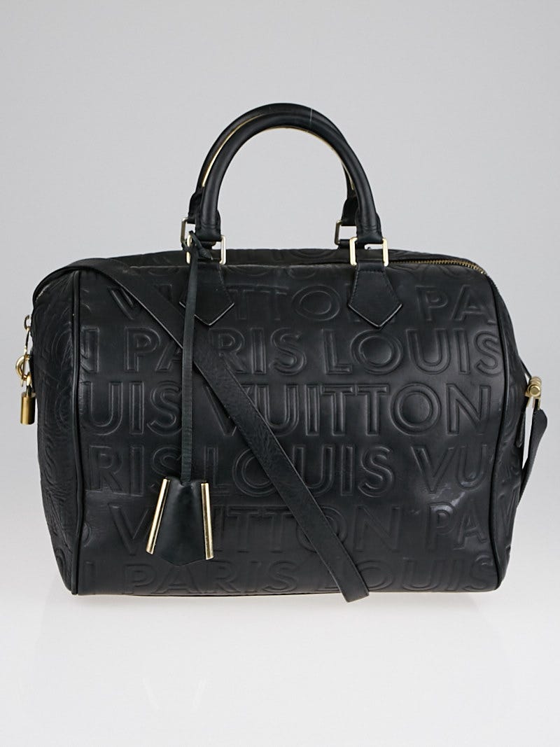 Louis Vuitton Limited Edition Black Monogram Paris Embossed
