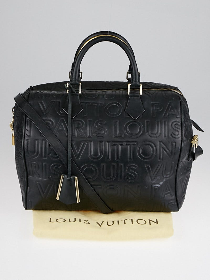 Louis Vuitton Limited Edition Black Monogram Paris Embossed Leather Speedy  Cube 30 Bag - Yoogi's Closet