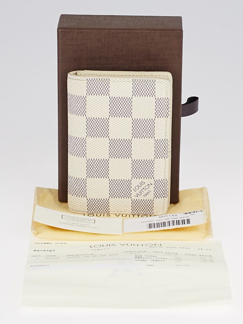 Authentic Louis Vuitton Damier Azur Canvas Pocket Organizer Card Holder