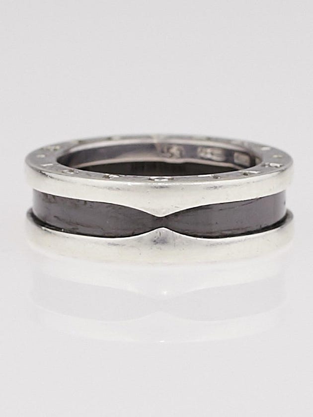 Bvlgari Sterling Silver and Ceramic B.Zero1 Save The Children Ring Size 6.5/53