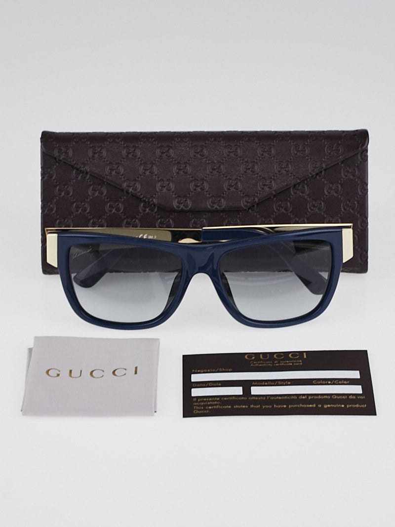 Gucci Blue Gradient Frame Gradient Tint Square Sunglasses