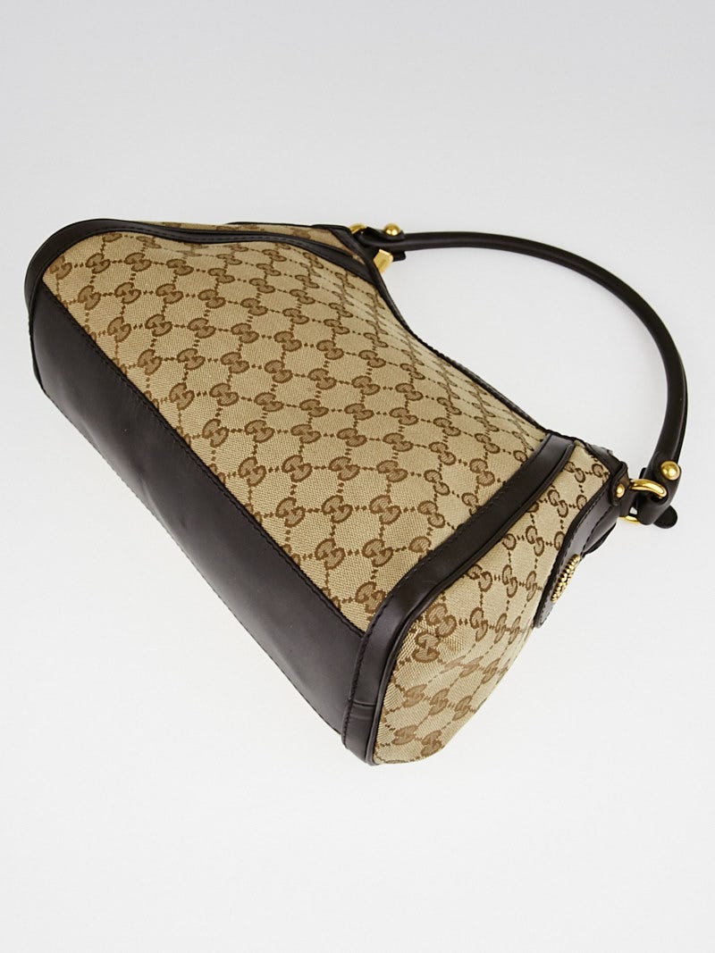 Gucci Beige/Ebony GG Canvas Scarlett Small Hobo Bag