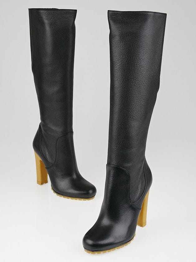 Gucci Black Leather Edith Tall Boots Size 8/38.5