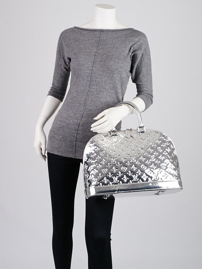 New IN BOX Louis Vuitton Mini Alma BB Cross Body Bag, SILVER MIROIR