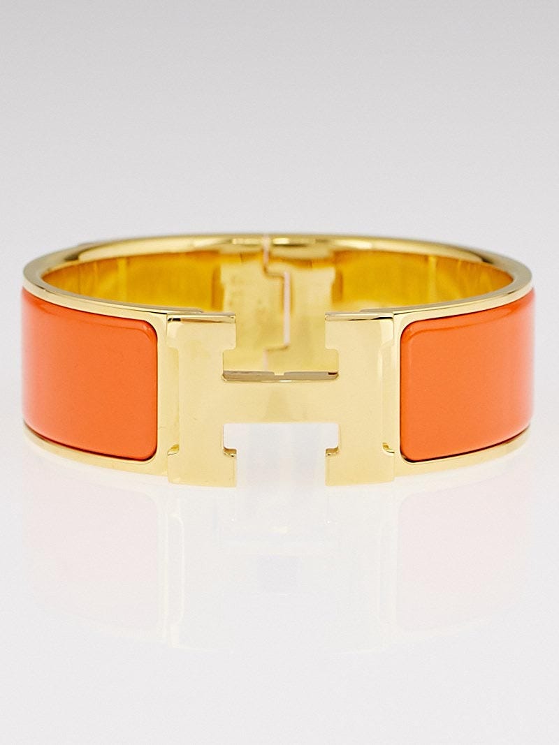 Hermes orange enamel bracelet hot sale