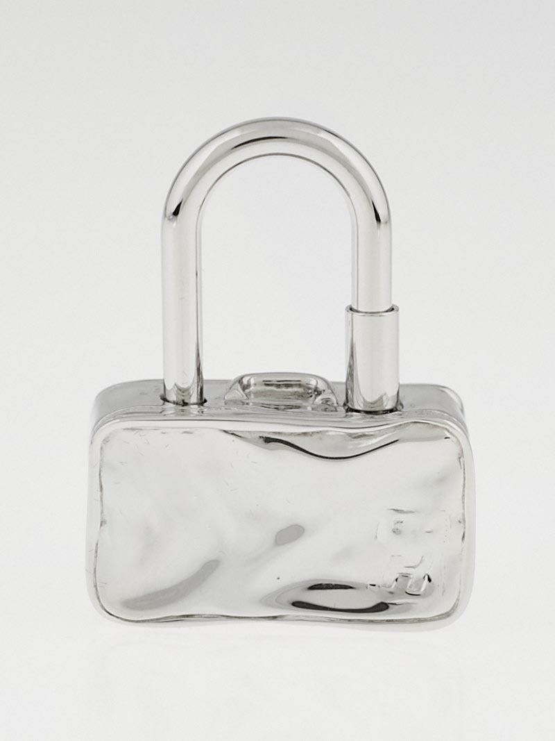 Hermes Palladium Plated 2009 Suitcase Cadena Lock Charm