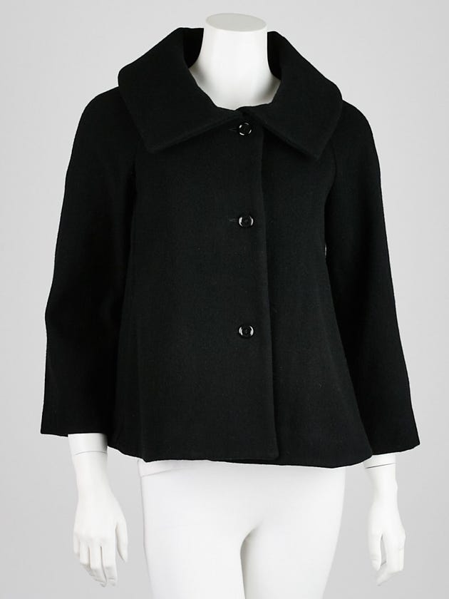 Marni Black Wool Swing Coat Size 6/40