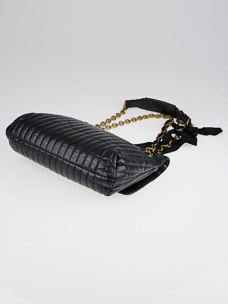 Lanvin Black Quilted Leather Happy Medium Crossbody Bag | Yoogi's