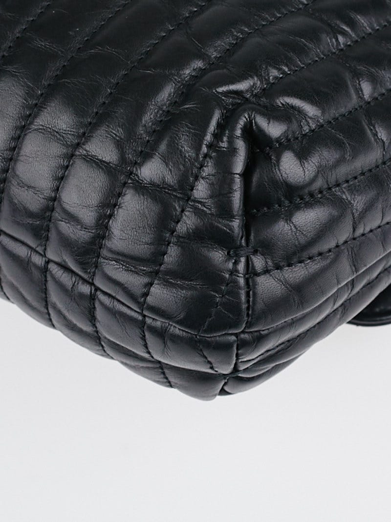 Lanvin Black Quilted Leather Happy Medium Crossbody Bag