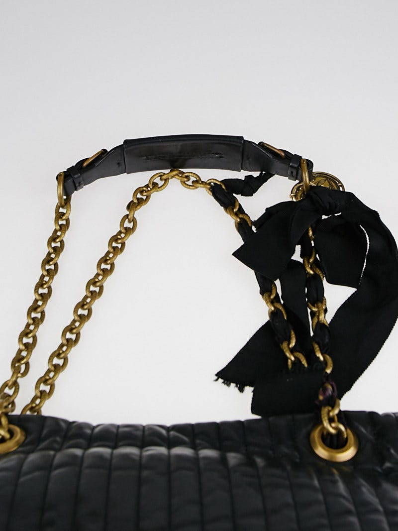 Lanvin Black Quilted Leather Happy Medium Crossbody Bag | Yoogi