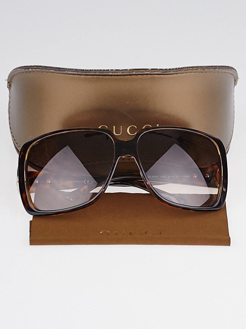 Gucci Tortoise Shell Optyl Frame Gradient Tint Horsebit 