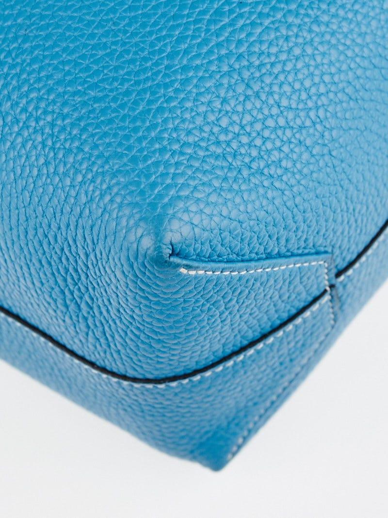 Hermes 36cm Turquoise/Mallard Clemence Leather Double Sens Tote Bag -  Yoogi's Closet
