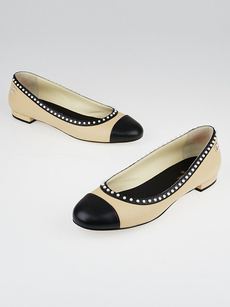 Chanel pearl flats cheap