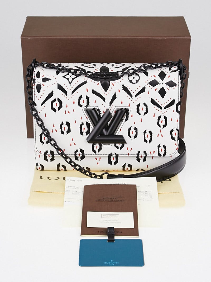 Louis Vuitton White/Black Graphic Print Leather Twist MM Bag