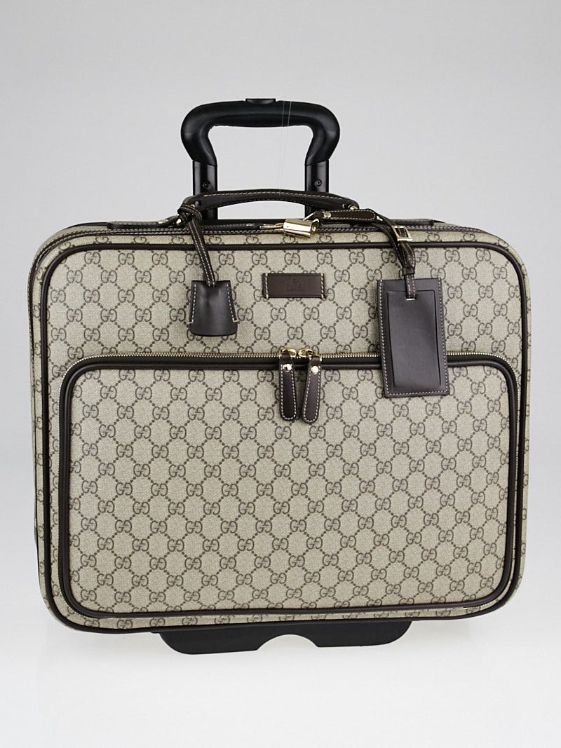 Gucci Carry-On Trolley GG Supreme Leather Luggage Wheels 246459