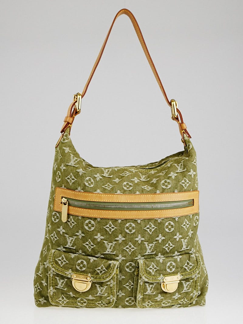 Louis Vuitton Green Denim Monogram Denim Baggy GM Bag - Yoogi's Closet