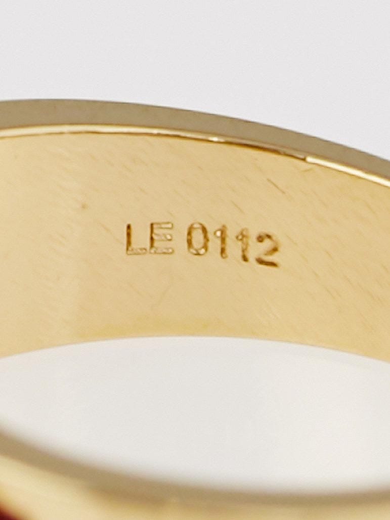 Louis Vuitton Red Leather and Metal Gimme a Clue Ring Size 6