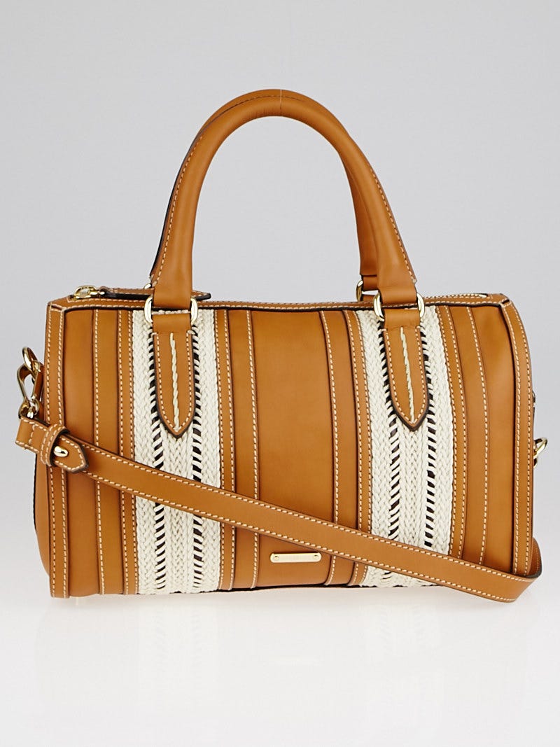Burberry tan new arrivals leather bag